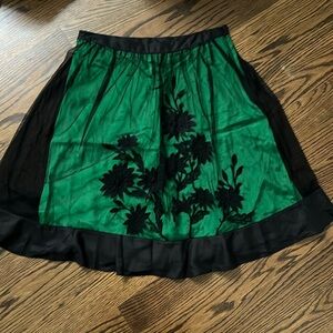 Lithe Anthropologie Green/Black Skirt Size 6 Rare!